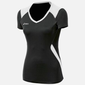 ASICS Black & White Volleyball Blocker Short Sleeve Shirt